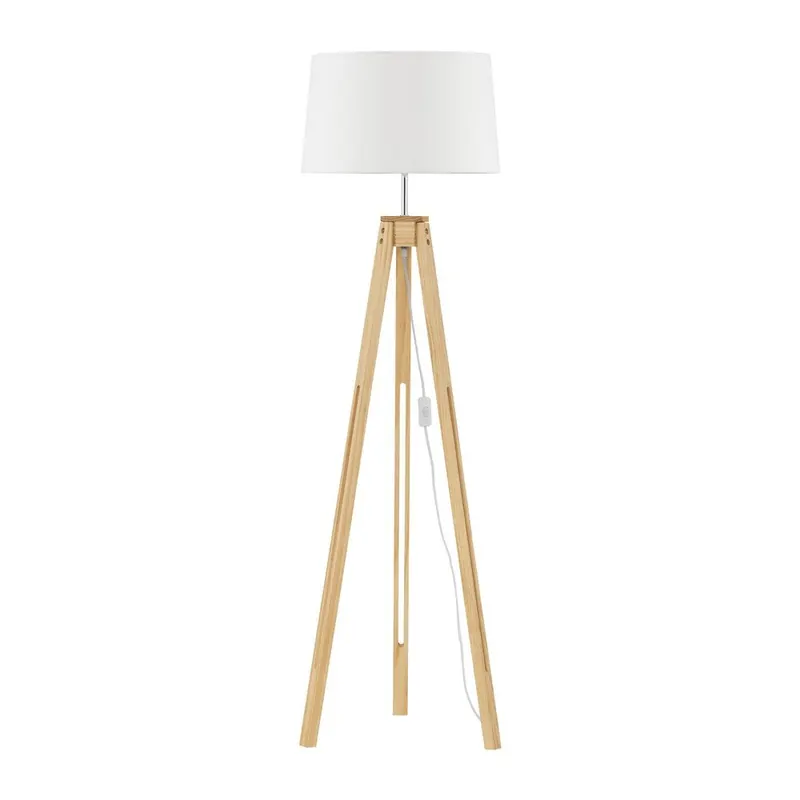 Biała/w naturalnym kolorze lampa stojąca (wysokość 145 cm) Leroy – Nova Luce