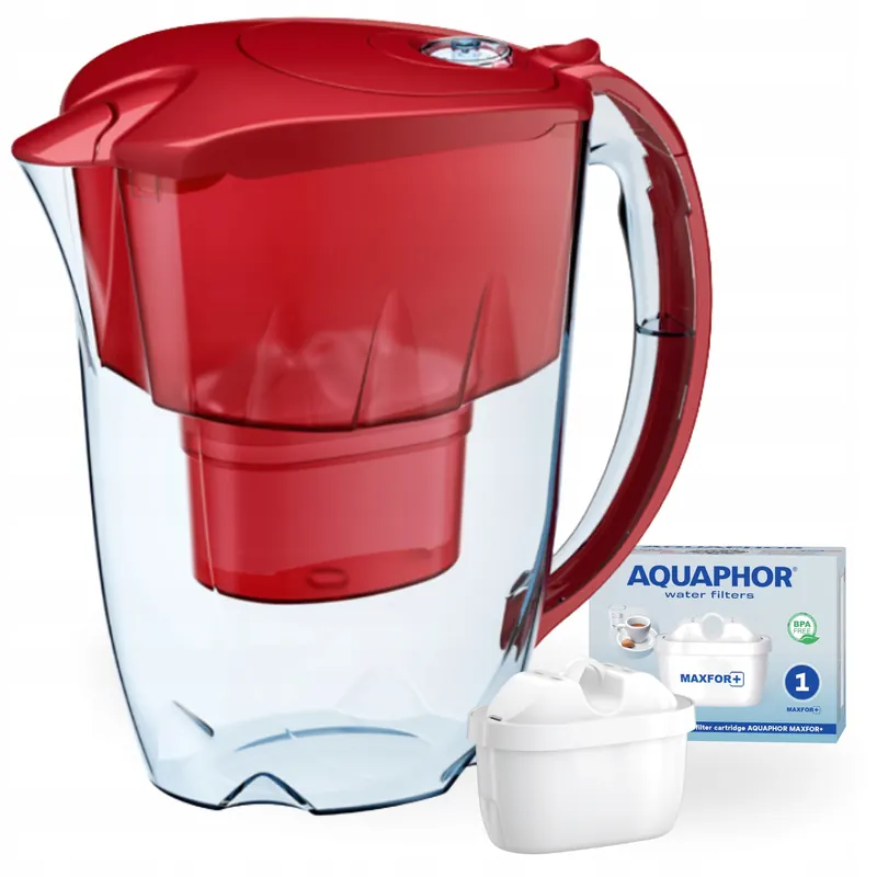 Dzbanek Filtrujący Aquaphor Jasper Czerwony 2,8L 1 Wkład B25 Maxfor+