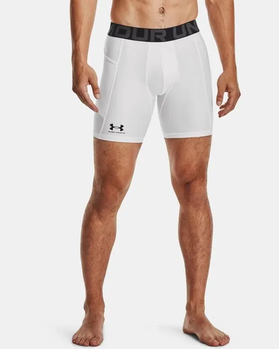 UNDER ARMOUR spodenki kompresyjne sportowe przed kolano UA HG Armour białe (L)