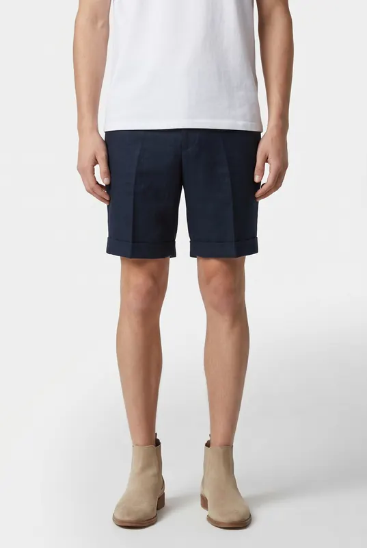 Reiss Linen Short Navy Maat: W28 | Korte Broeken Outlet | Heren | Blauw