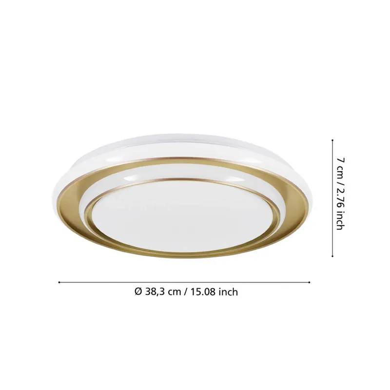 Lampa sufitowa LED EGLO MOSCHETTA, w kolorze złotym, Ø 40 cm, CCT