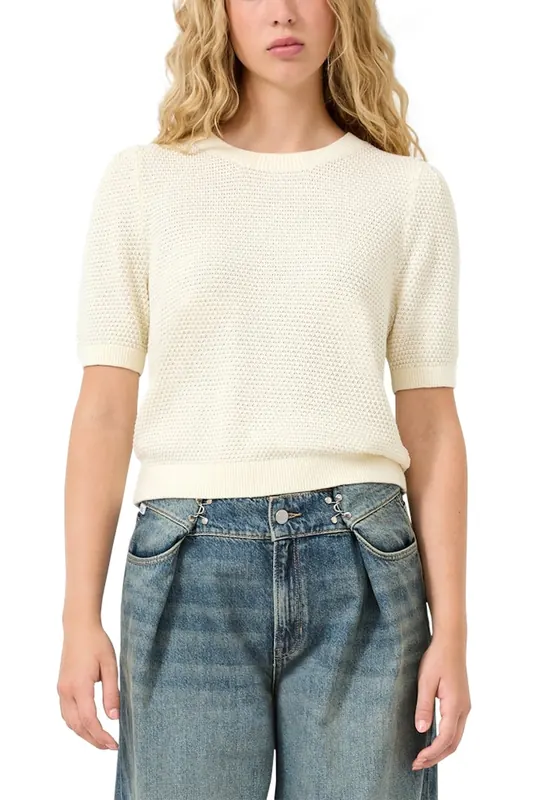 s.Oliver -qs Pullover Shortsleeve Offwhite Maat: XXL | Sweaters Outlet | Dames | Wit