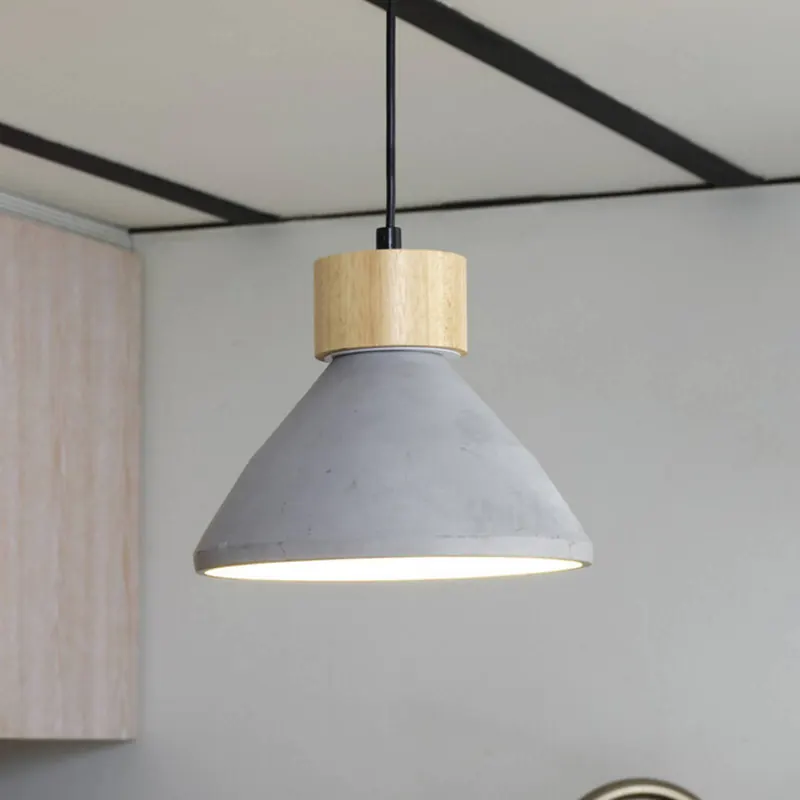 Żyrandol OSRAM CONCRETE WOOD, szara, Ø 22 cm, beton, E27