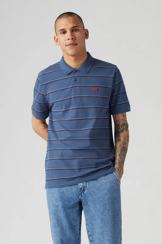 Levi's Slim Housemark Polo Elliot Stripe Sargas Maat: S | Poloshirts Outlet | Heren | Blauw