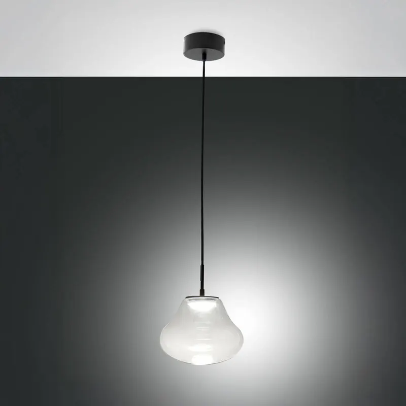 Lampa wisząca LED Deva, przezroczysta, szkło, Ø 25 cm, CCT, ściemniana