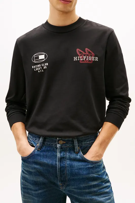 Tommy Hilfiger Modern Athleisure Ls Tee Black Maat: M | Longsleeves Outlet | Heren | Zwart
