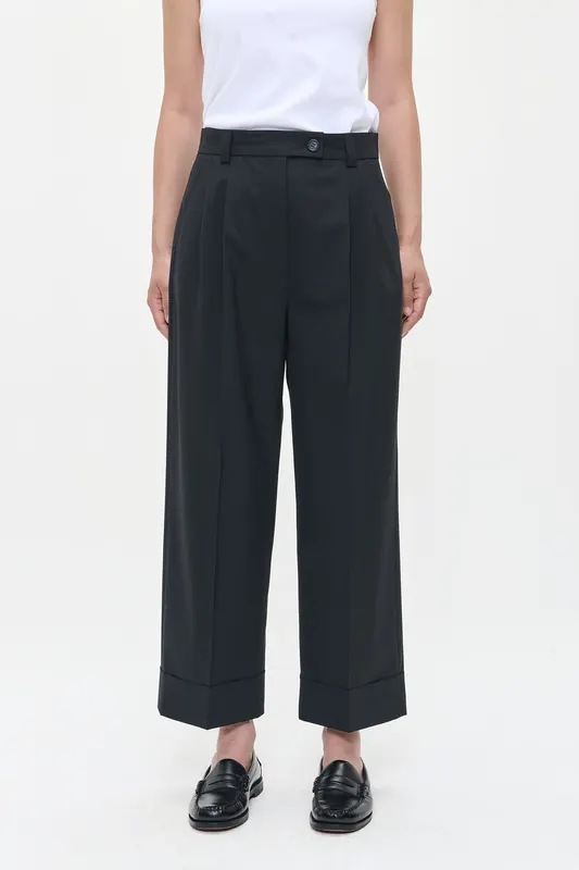 ZENGGI Tropical Wool Straight Pants Black Maat: XXL | Pantalons Outlet | Dames | Zwart