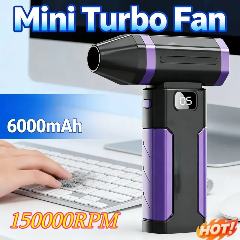 Wentylator Turbofan 150000RPM, silnik bezszczotkowy 6000mAh, ręczna dmuchawa do śniegu, mocny nawiew, przenośna dmuchawa powietrza X8 Turbo z portem Type-C
