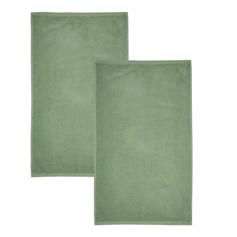 Zielone bawełniane ręczniki kąpielowe szybkoschnące frotte zestaw 2 szt. 90x140 cm Quick Dry – Catherine Lansfield