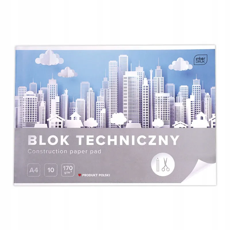 Blok Techniczny Biały A4 10 Kartek 170g/m2