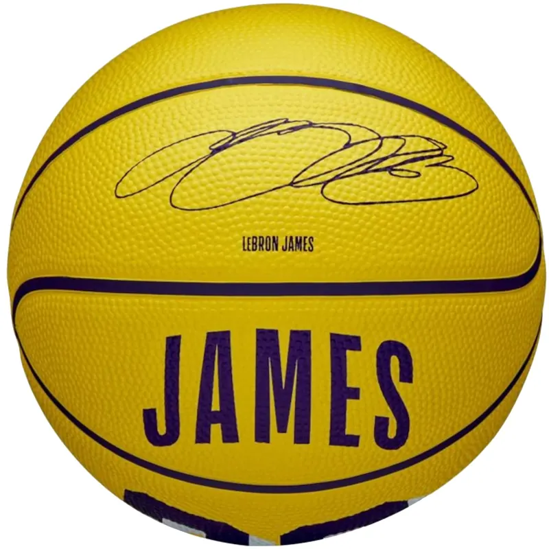 Wilson NBA Player Icon LeBron James Mini Ball WZ4027701XB, Unisex, Żółte, piłki do koszykówki, Guma, rozmiar: 3