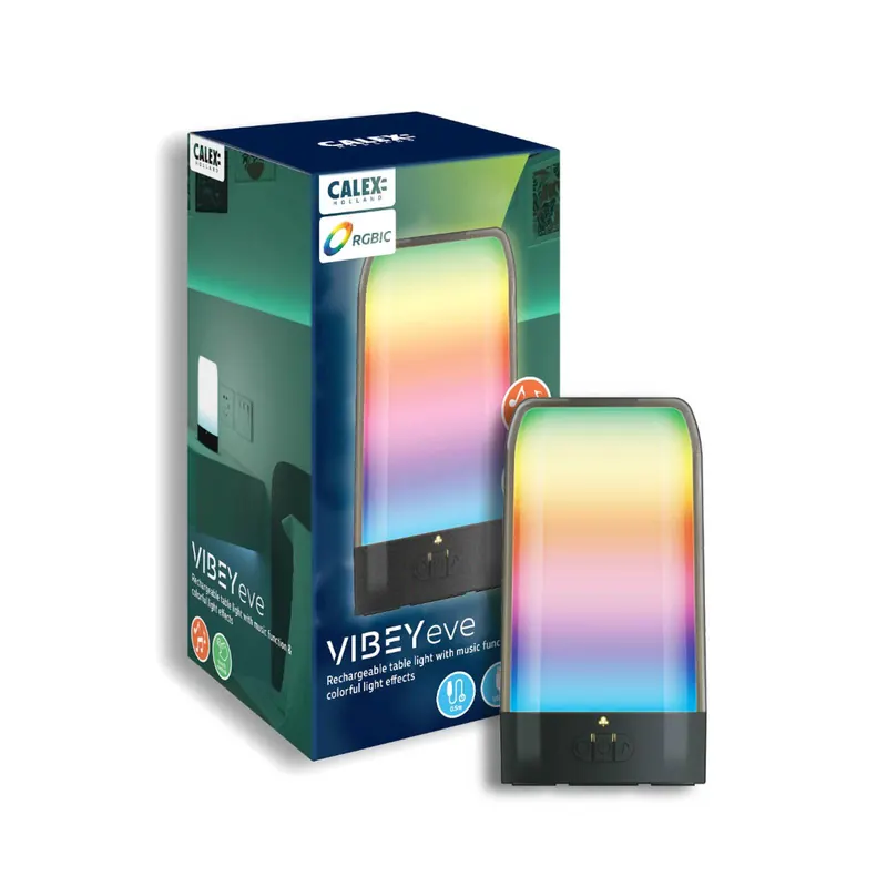 Akumulatorowa lampa stołowa LED Vibey firmy Calex, wysokość 18,8 cm,