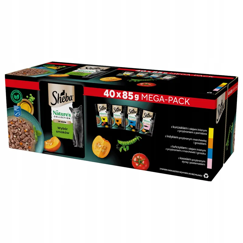 Sheba Nature's mokra karma dla kota Wybór Smaków w sosie saszetki 40x85 g