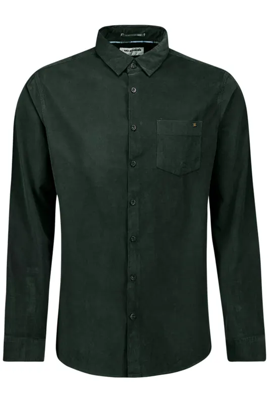 No Excess Shirt Corduroy Solid Dark Steel Maat: M | Casual Overhemden Outlet | Heren | Groen