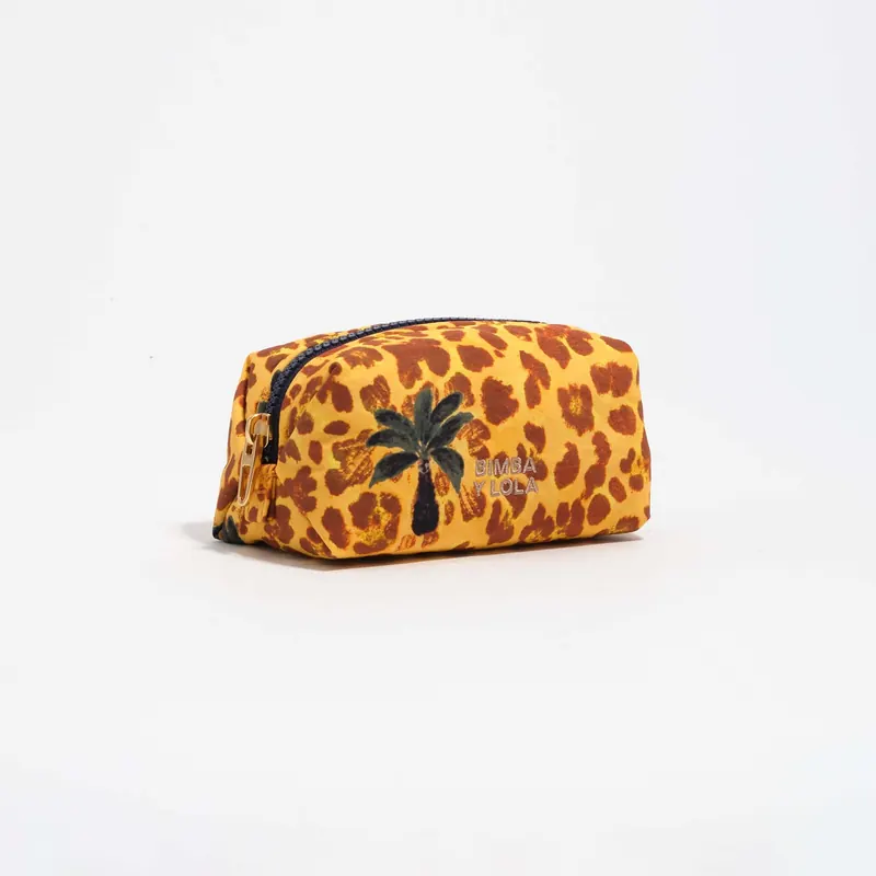 Saszetka mała nylon Leopard palms żółta
