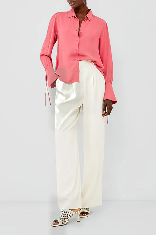 French Connection Cecile Crepe Shirt Rose Kiss Maat: S | Overhemden Outlet | Dames | Roze
