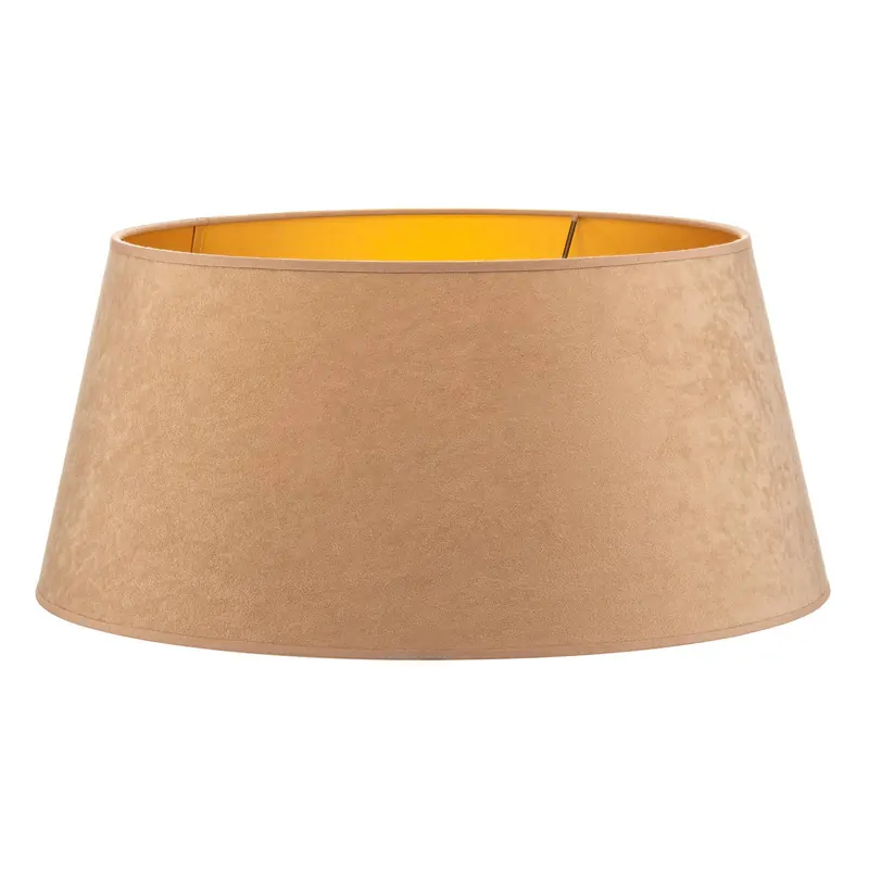 Klosz lampy stożkowy, wysokość 25,5 cm, beżowo-złoty