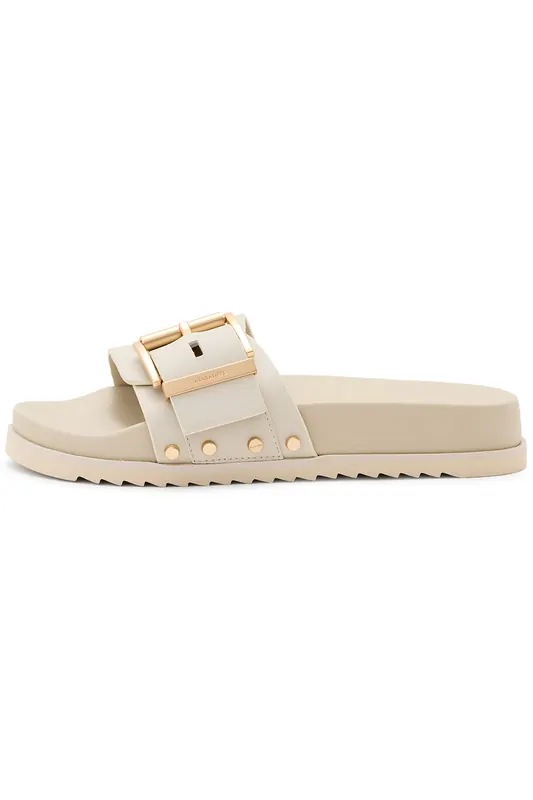 AllSaints Ellie Stud Slider Chalk White Maat: 40 | Slippers Outlet | Dames | Wit