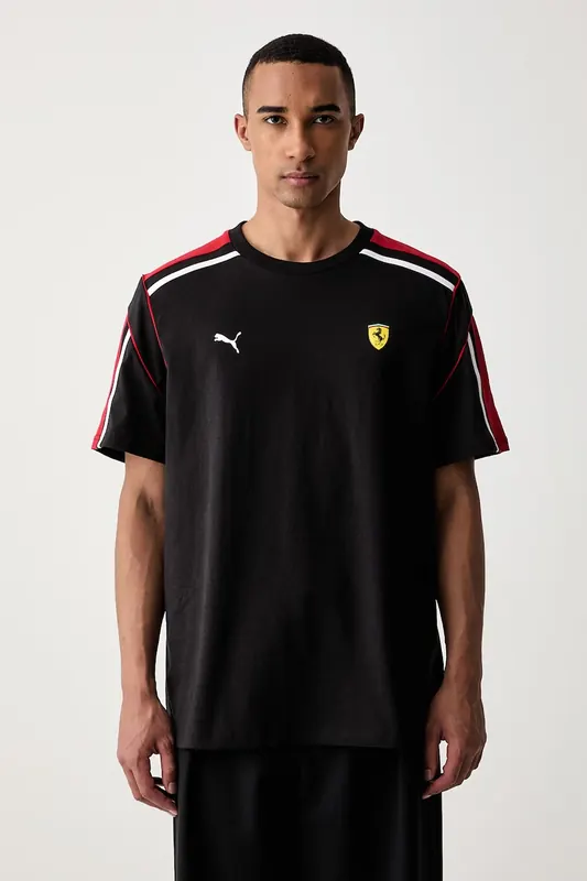 Puma T-shirt męski z bawełną Ferrari