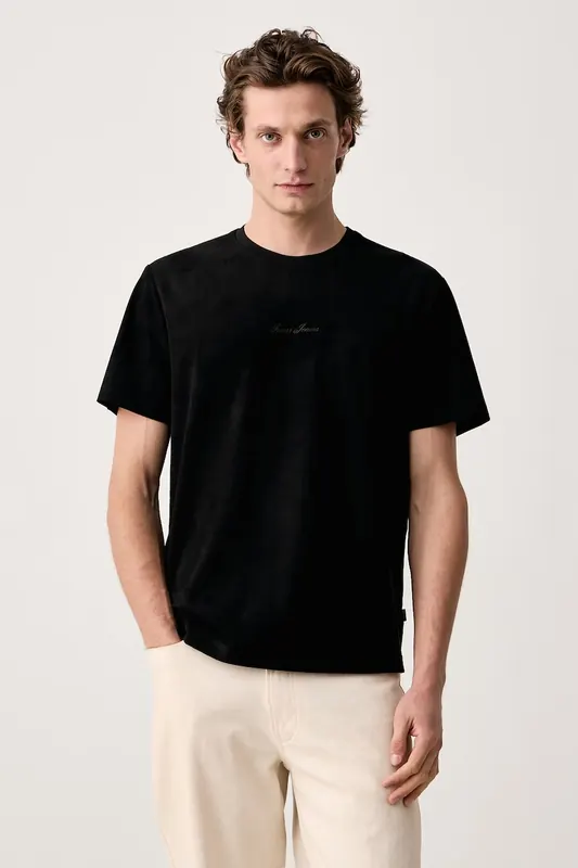 Guess Jeans T-shirt męski welurowy