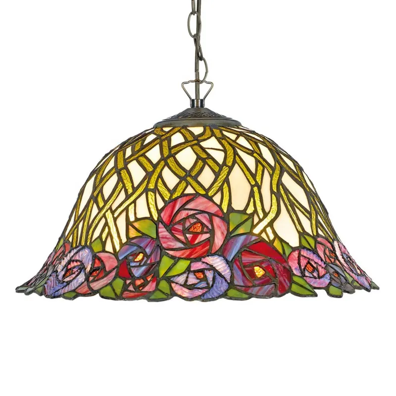 Lampa wisząca Melika w stylu Tiffany, 1-punktowa