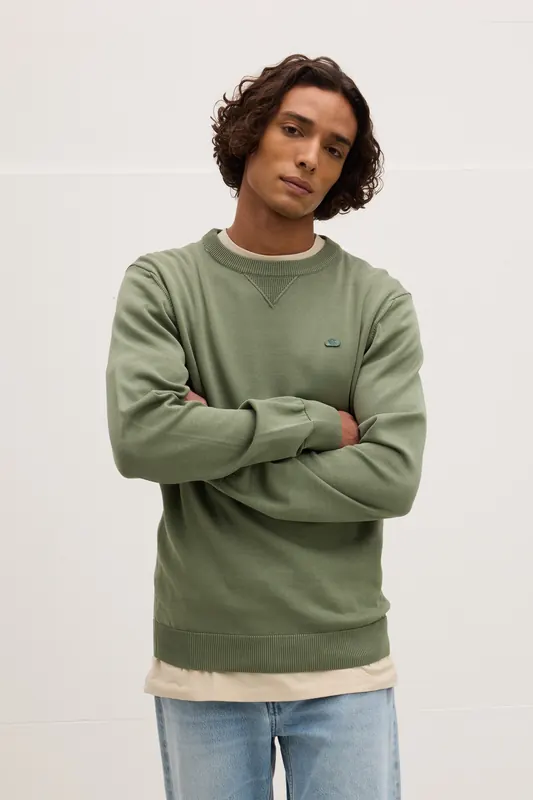 The Goodpeople Korean Knitwear Faded Green Maat: S | Sweaters Outlet | Heren | Groen