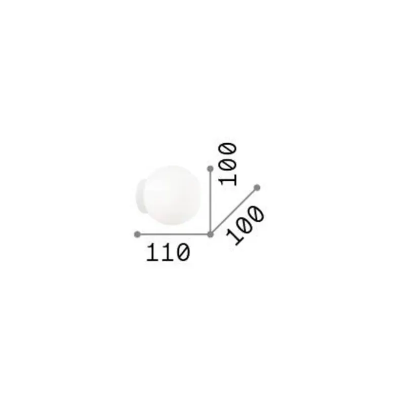Ideal Lux Mapa kinkiet, Ø 10 cm, szkło opalowe, biały, kula ziemska