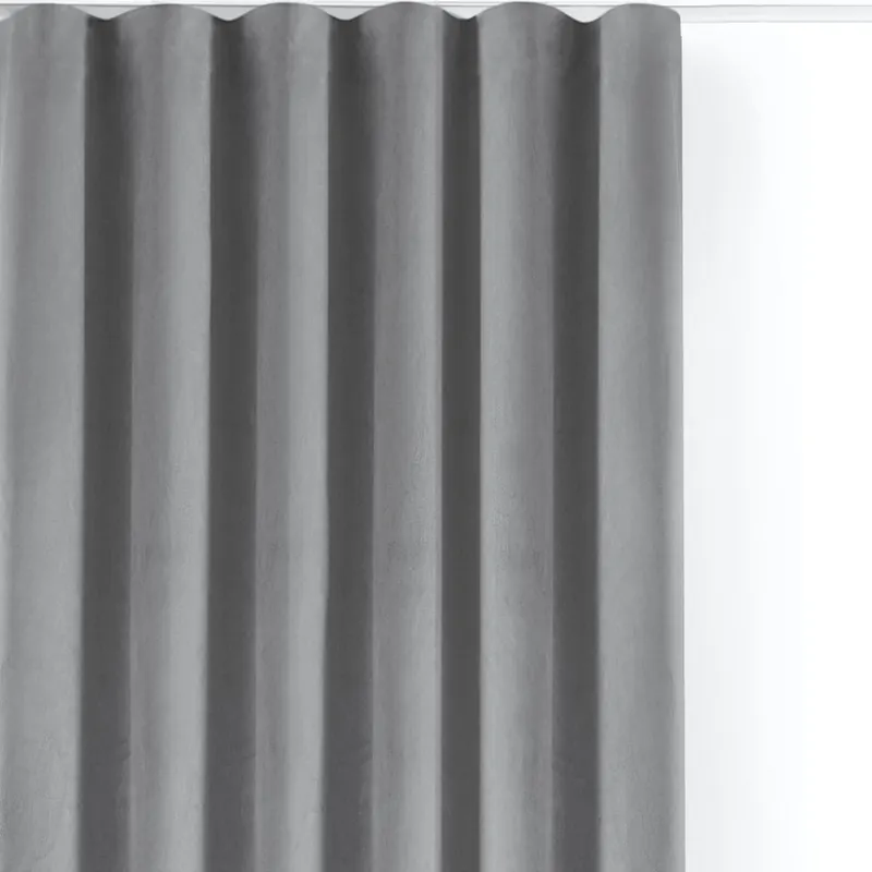 Szara aksamitna zasłona częściowo zaciemniająca (dimout) 530x225 cm Velto – Filumi