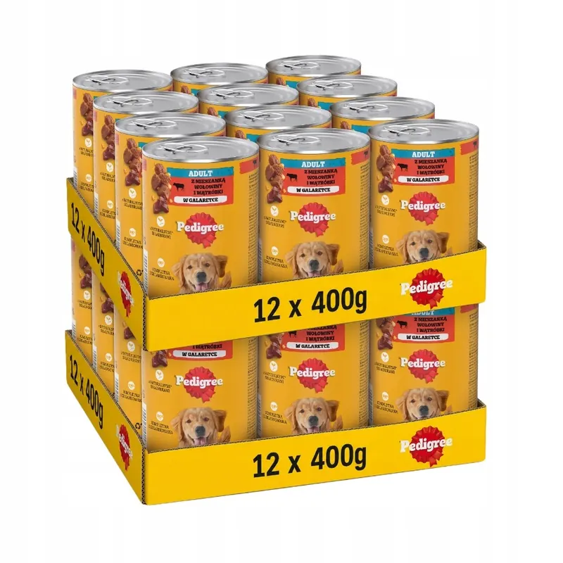 Pedigree mokra karma dla psa wołowina w galaretce puszka 24 x 400 g