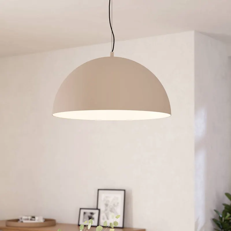Lampa wisząca Gaetano 1, Ø 53 cm, piaskowy/kremowy, stal