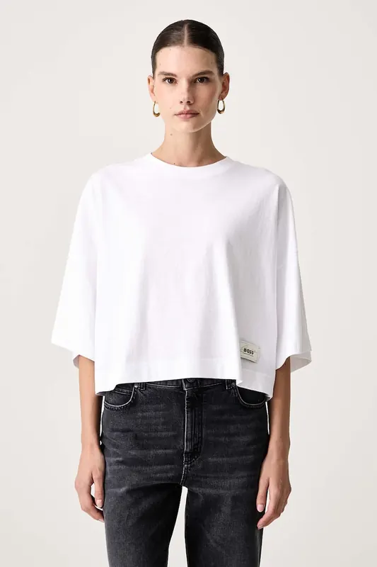 BOSS Orange T-shirt oversize damski bawełniany C_Eleisure