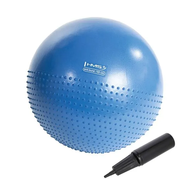 HMS YB03 piłka gimnastyczna do ćwiczeń fitness z wypustkami 55cm niebieska (55 cm)