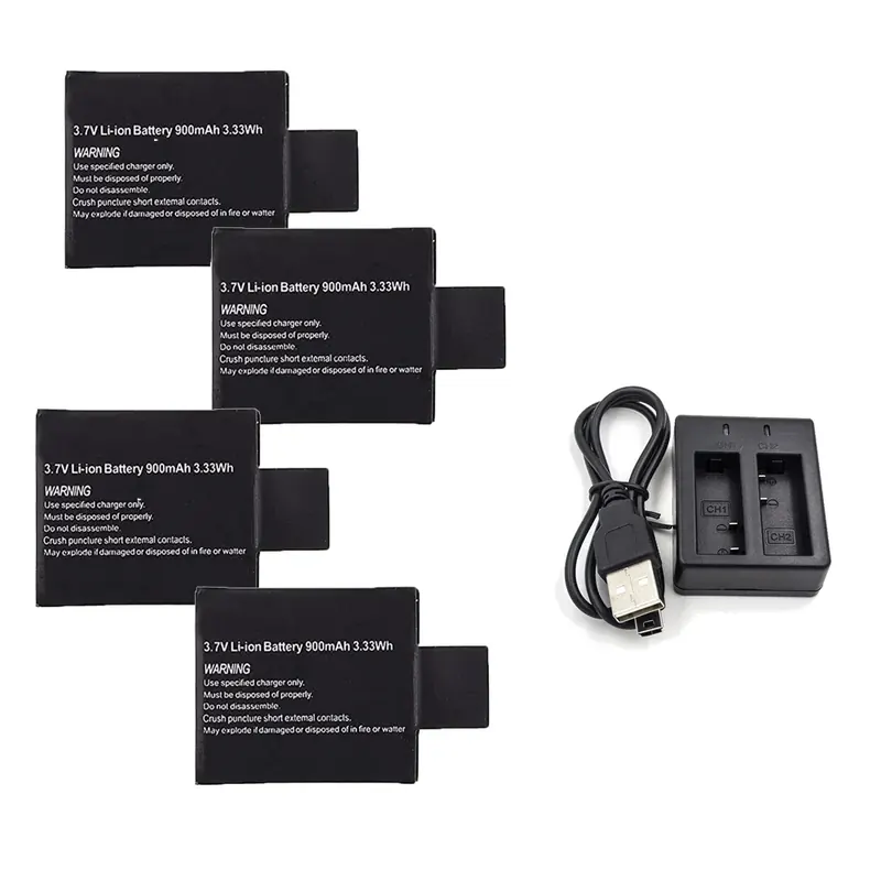 Akumulator litowo-jonowy 3,7 V 900 mAh do kamery sportowej SJ4000 SJ5000 SJ6000 WIFi SJCAM Dedykowany akumulator DV SJ