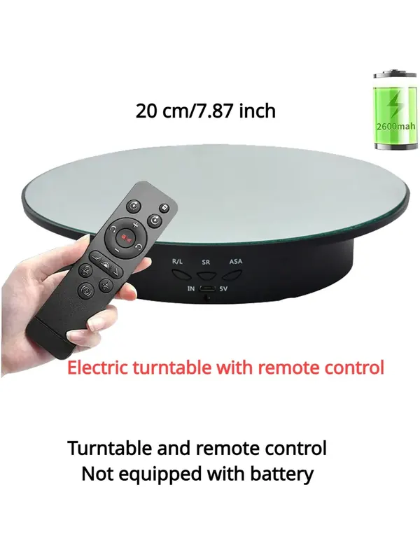 3 prędkości elektryczny obrotowy stojak ekspozycyjny lustro 360 stopni gramofon uchwyt na biżuterię bateria/zasilanie USB do fotografowania