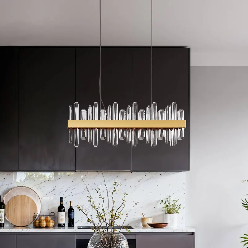 Lampa wisząca LED Triumph Bar marki By Rydens, 80 cm, mosiądz, przezroczysta