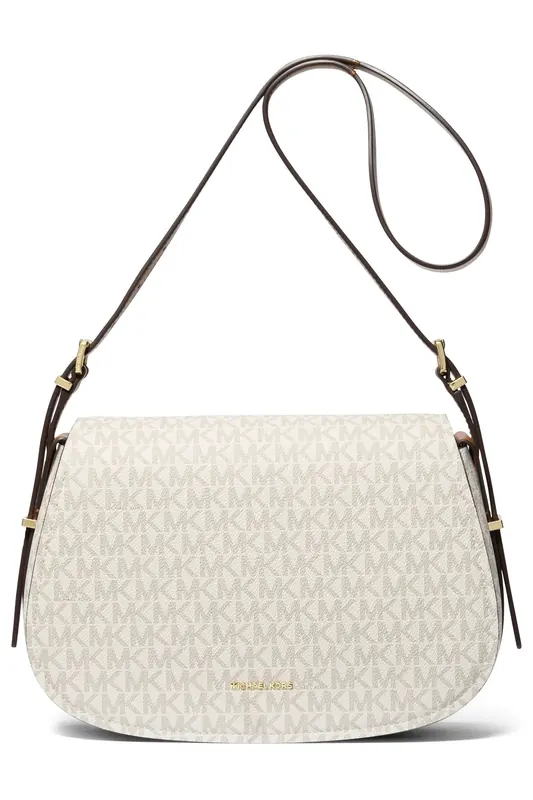 Michael Kors Medium Flap Messenger Bag Vanilla/acorn Maat: OS | Schoudertassen Outlet | Dames | Bruin