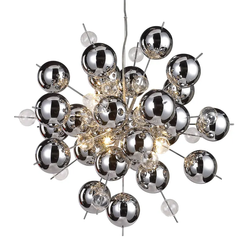Lampa wisząca Wakusei, szkło, 65 cm, chrom
