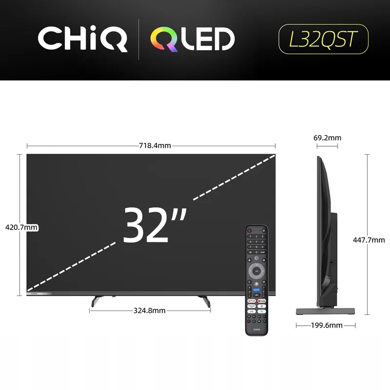 Qled televízia CHiQ L32QST 32" Full Hd čierna