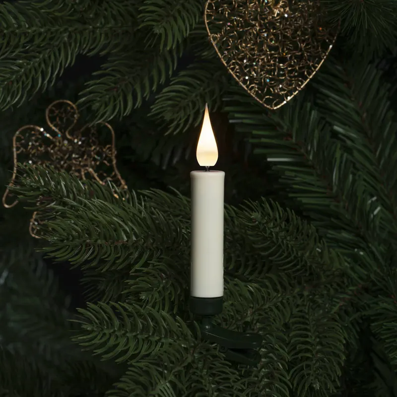 Świece choinkowe LED białe, 3D, 12-częściowe
