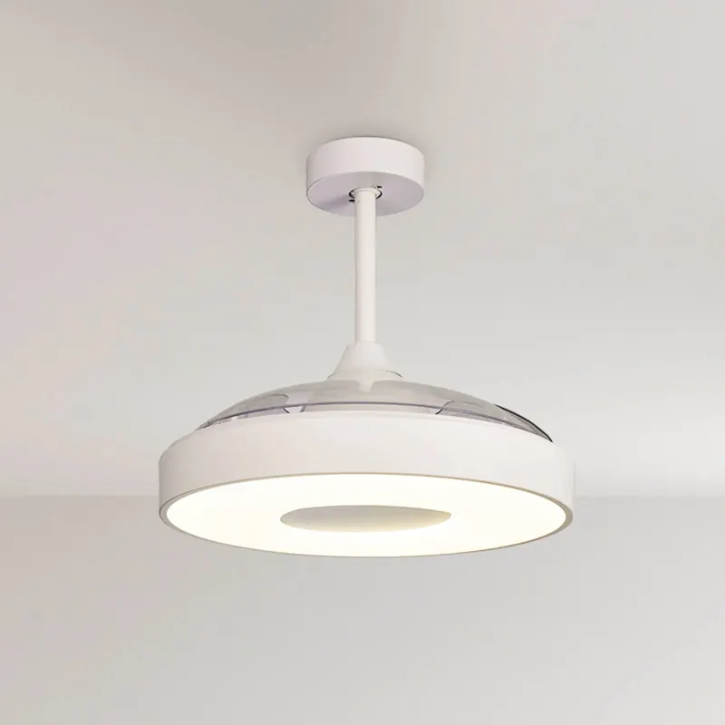 Wentylator sufitowy LED Coin, biały, cichy silnik prądu stałego, Ø 106 cm, CCT