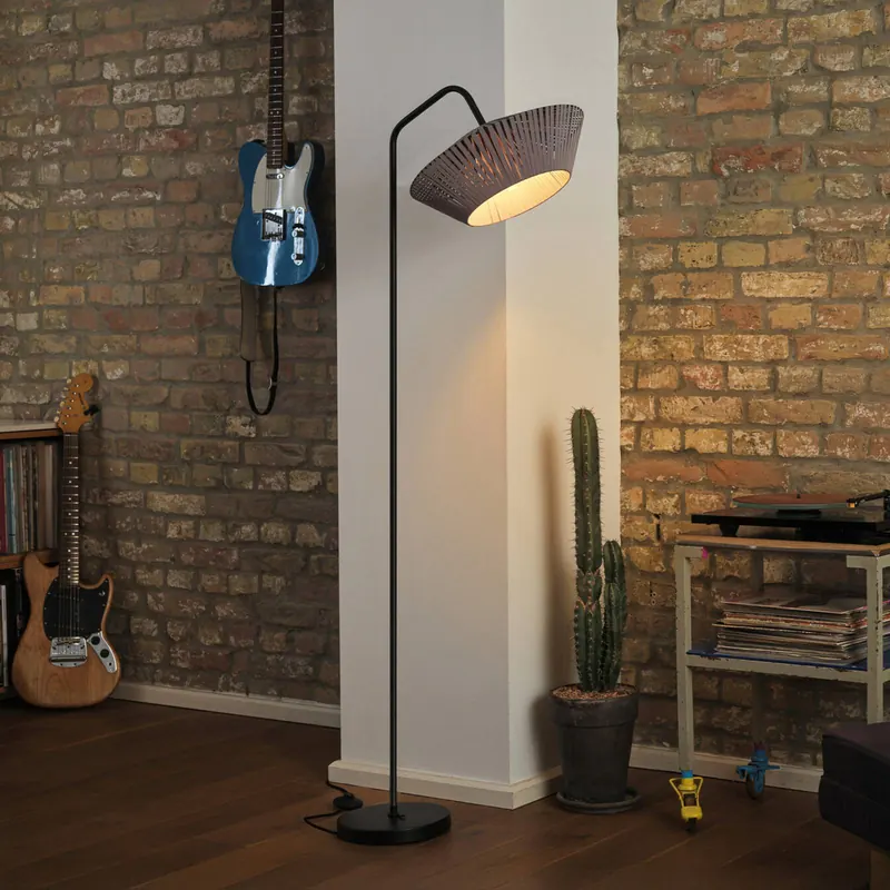 Lampa stojąca OSRAM Decor Taśma, szara, tekstylna, E14