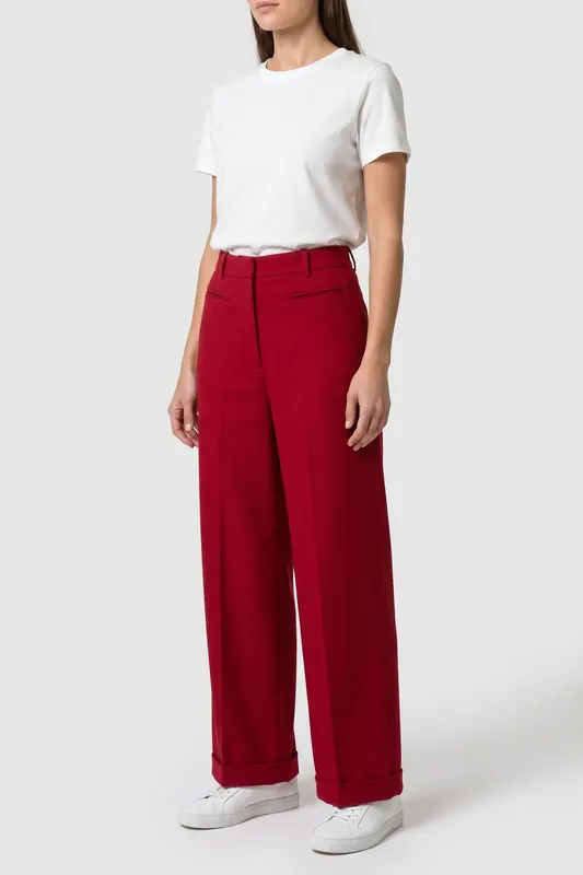 & Other Stories X Macy Wool Trouser Red Maat: 40 | Pantalons Outlet | Dames | Rood