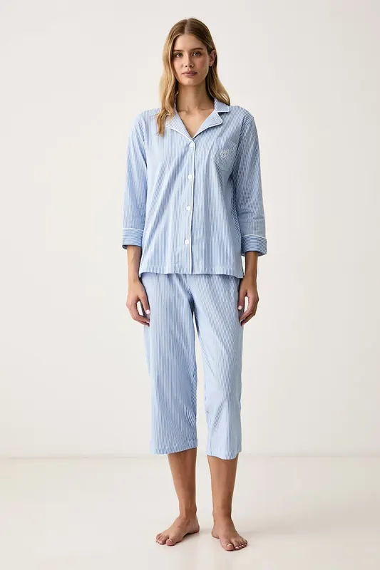 Lauren Ralph Lauren piżama dwuczęściowa damska bawełniana
