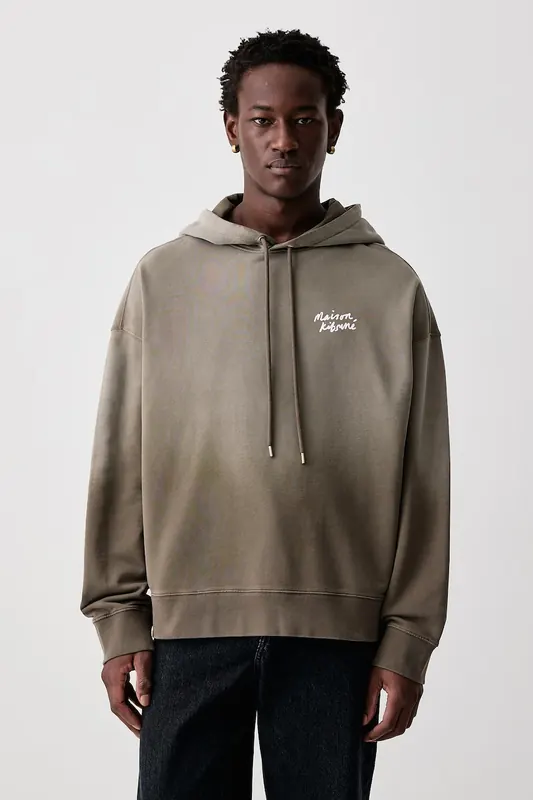 Maison Kitsuné Handwriting bluza z kapturem bawełniana męska