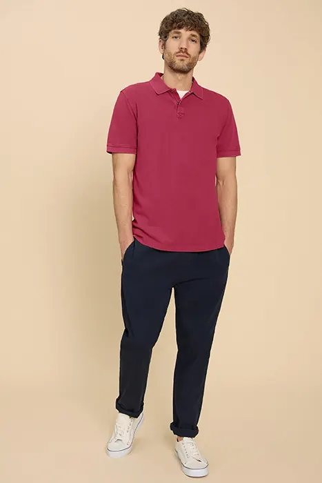 White Stuff Utility Polo Deep Pink Maat: S | Poloshirts Outlet | Heren | Roze