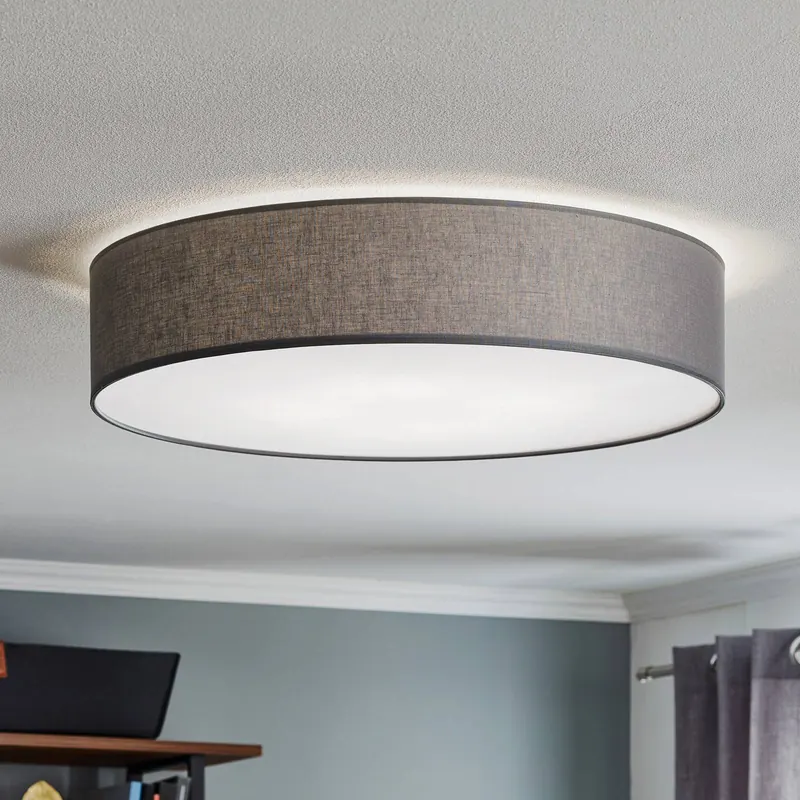 Lampa sufitowa Rondo, szara Ø 60 cm
