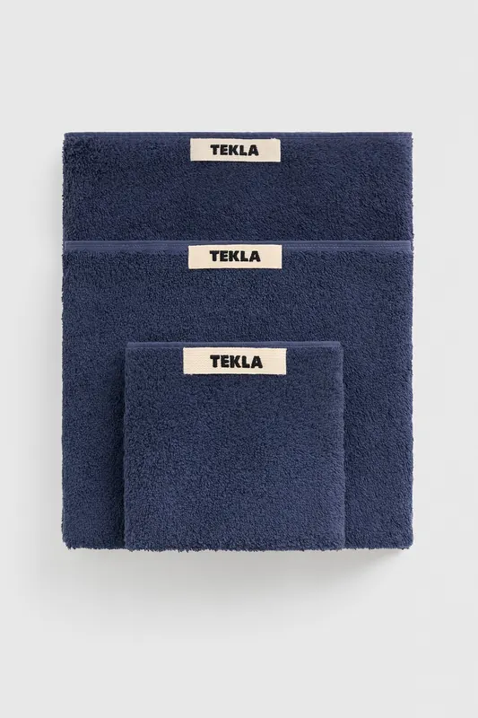 Tekla Unisex Washcloth Navy Maat: 30X30 | Handdoeken Outlet | Unisex | Blauw