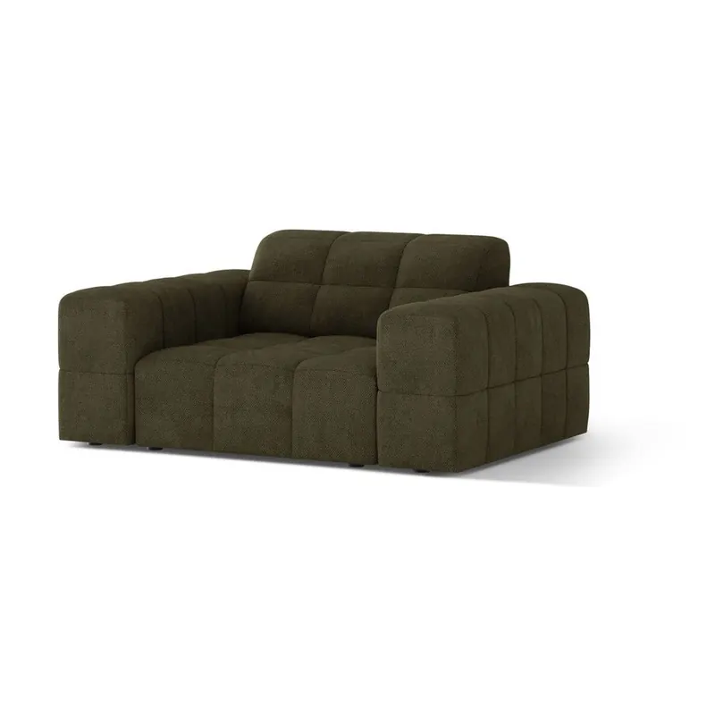 Fotel z tkaniny szenilowej w kolorze khaki Chicago – Cosmopolitan Design
