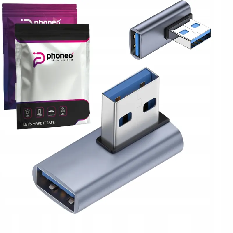 Adapter Kątowy Phoneo Konwerter Przejściówka Usb-a do Usb-a 10Gb/s 8K 3.1