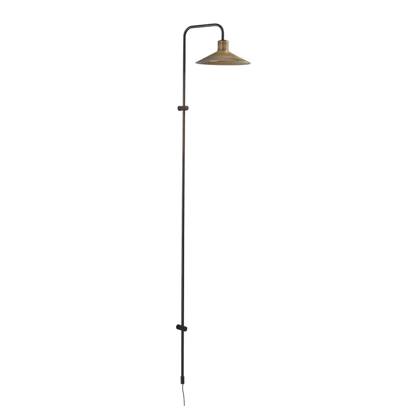 Lampa ścienna Bover Platet A/05, czarny/kolor mosiądzu, 142 cm